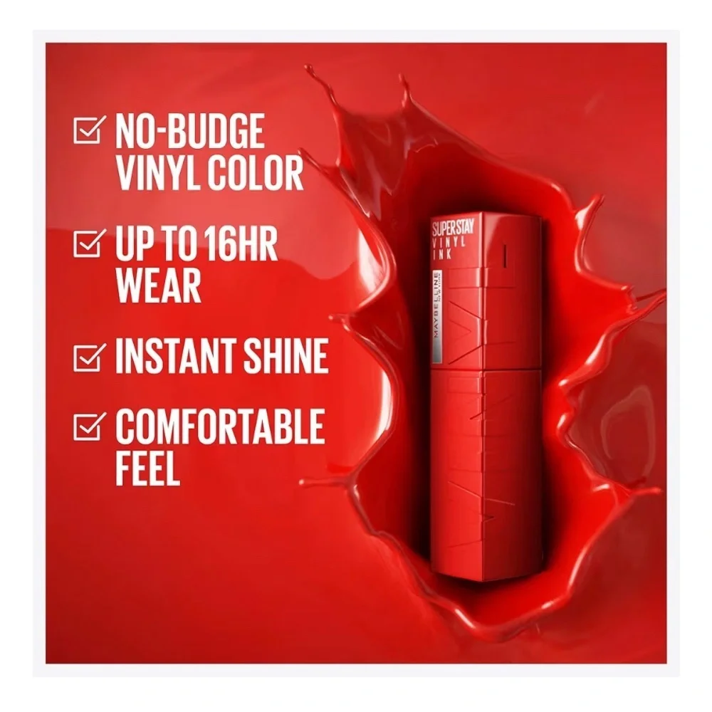 Maybelline SuperStay Vinyl Ink Lipstick - 59 Wicked (Vivid Red)